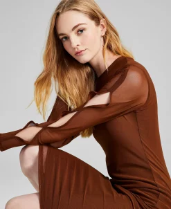 And Now This Women's Cutout-Long-Sleeve Midi Dress -VINCE CAMUTO Shop 22793488 fpx