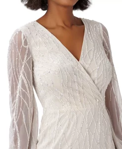 Adrianna Papell Women's Embellished Mesh-Overlay Dress -VINCE CAMUTO Shop 22801357 fpx