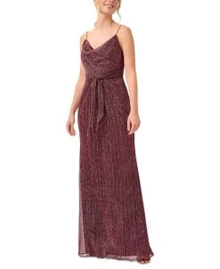 Adrianna Papell Women's Cowl-Neck Tie-Front Dress