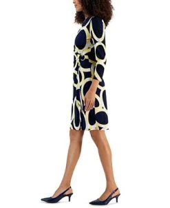 Kasper Women's Circle-Print Faux-Wrap Dress -VINCE CAMUTO Shop 22813309 fpx