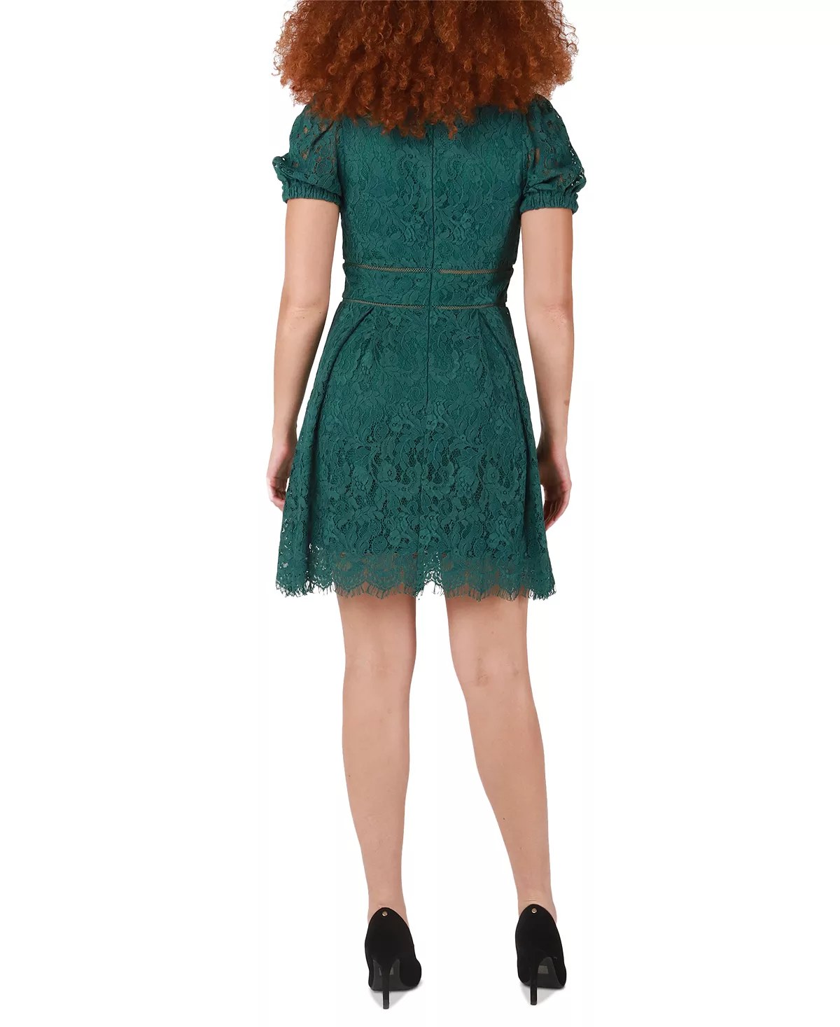 Black Tape Women's V-Neck Lace Fit & Flare Dress 2 Black Tape Women's V-Neck Lace Fit & Flare Dress - Image 2