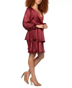 Black Tape Women's Chiffon Layered Faux-Wrap Dress -VINCE CAMUTO Shop 22822972 fpx