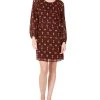 Black Tape Women's Printed Chiffon Balloon-Sleeve Dress