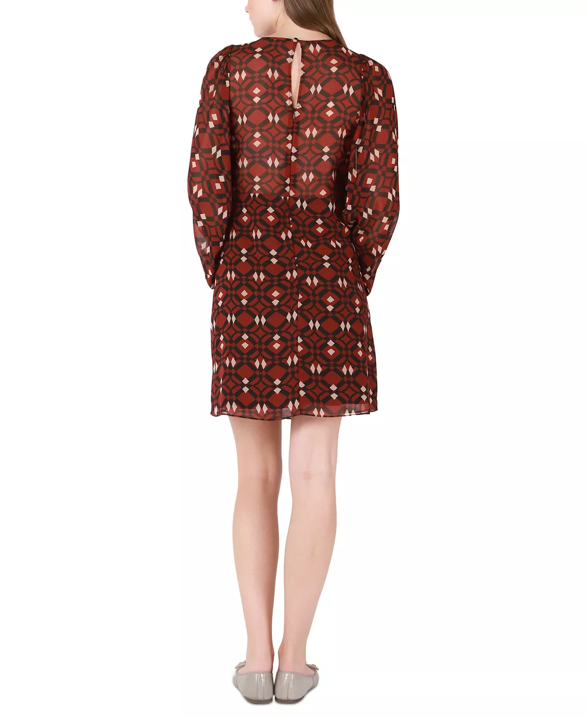 Black Tape Women's Printed Chiffon Balloon-Sleeve Dress 2 Black Tape Women's Printed Chiffon Balloon-Sleeve Dress - Image 2