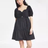 And Now This Women's Puffed Sleeve Poplin Mini Dress