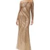 Adrianna Papell Women's Beaded Off-The-Shoulder Gown
