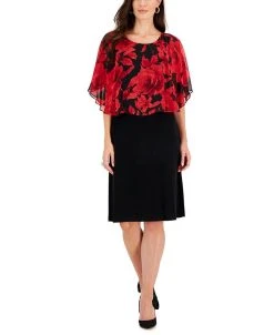 Connected Ape-Overlay Sheath Dress