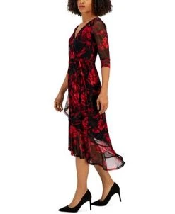 Connected Women's Floral-Print High-Low Dress -VINCE CAMUTO Shop 22877769 fpx