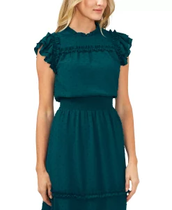 CeCe Ruffled Swiss Dot Midi Dress -VINCE CAMUTO Shop 22916237 fpx