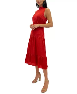 Sam Edelman Women's High-Neck Sleeveless Chiffon Dress -VINCE CAMUTO Shop 22967256 fpx