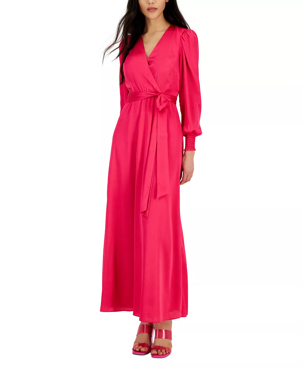 INC International Concepts Women's Surplice-Neck Smocked-Cuff Maxi Dress, Created For Macy's 1 INC International Concepts Women's Surplice-Neck Smocked-Cuff Maxi Dress, Created For Macy's