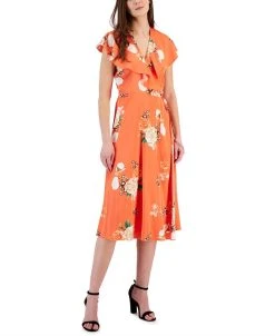 INC International Concepts Women's Side-Tie Wrap Dress, Created For Macy's