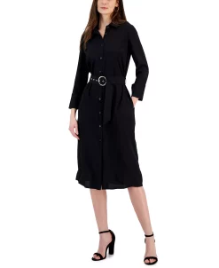 INC International Concepts Women's Belted Shirtdress, Created For Macy's -VINCE CAMUTO Shop 22981691 fpx