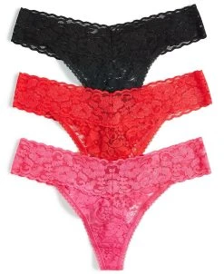 INC International Concepts Women's 3-Pk. Lace Thong Underwear, Created For Macy's