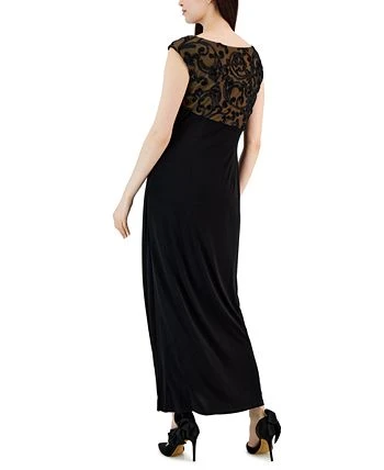 Connected Women's Soutache Lace Cap-Sleeve Faux-Wrap Gown 2 Connected Women's Soutache Lace Cap-Sleeve Faux-Wrap Gown - Image 2