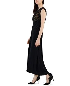 Connected Women's Soutache Lace Cap-Sleeve Faux-Wrap Gown 8 Connected Women's Soutache Lace Cap-Sleeve Faux-Wrap Gown -VINCE CAMUTO Shop 23019104 fpx