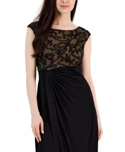 Connected Women's Soutache Lace Cap-Sleeve Faux-Wrap Gown 7 Connected Women's Soutache Lace Cap-Sleeve Faux-Wrap Gown -VINCE CAMUTO Shop 23019105 fpx