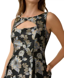 Adrianna Papell Women's Keyhole Metallic Jacquard Dress -VINCE CAMUTO Shop 23021994 fpx