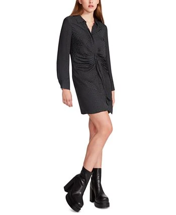 Steve Madden Women's Curious Leopard-Print Twist-Front Dress 3 Steve Madden Women's Curious Leopard-Print Twist-Front Dress - Image 3