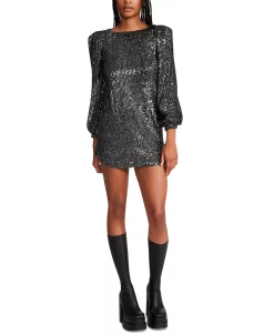 Steve Madden Women's Delorean Sparkling Puff-Sleeve Mini Dress -VINCE CAMUTO Shop 23022207 fpx