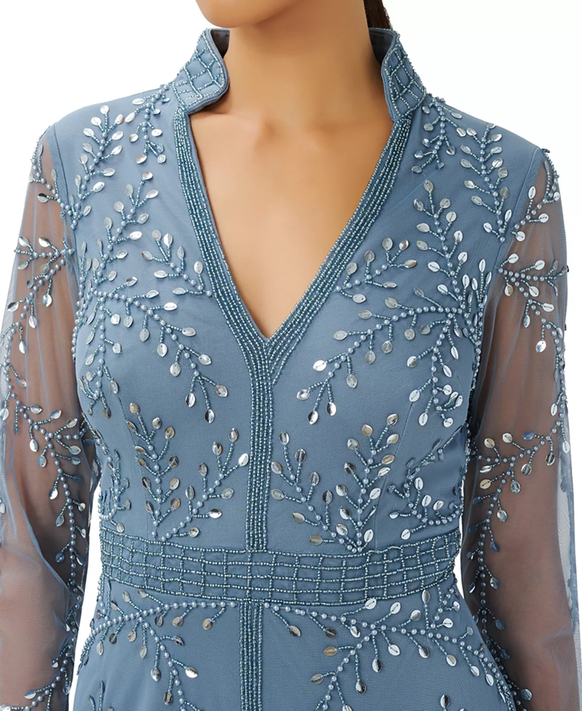 Adrianna Papell Women's Beaded 3/4-Sleeve Gown 3 Adrianna Papell Women's Beaded 3/4-Sleeve Gown - Image 3