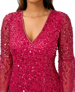Adrianna Papell Women's Beaded Bell-Sleeve Sheath Dress -VINCE CAMUTO Shop 23034278 fpx