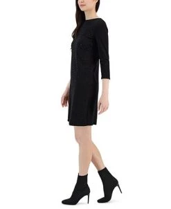Anne Klein Women's Studded 3/4-Sleeve Fit & Flare Sweater Dress -VINCE CAMUTO Shop 23099105 fpx