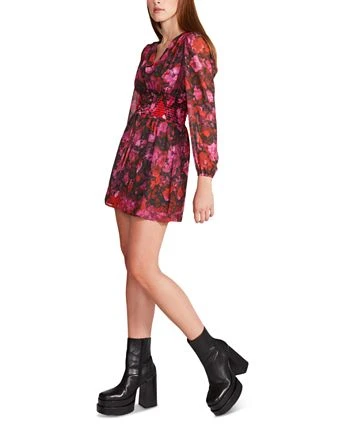 Steve Madden Diana Floral Chiffon Mini Dress 3 Steve Madden Diana Floral Chiffon Mini Dress - Image 3