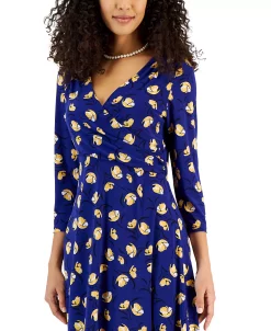 Kasper Women's Maura Printed Surplice-Neck Dress 8 Kasper Women's Maura Printed Surplice-Neck Dress -VINCE CAMUTO Shop 23109769 fpx