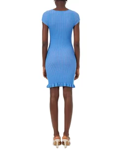 French Connection Women's Mathilda Ribbed Knit Ruffled Bodycon Mini Dress -VINCE CAMUTO Shop 23111052 fpx