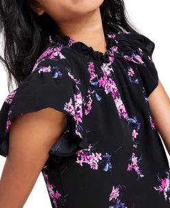 CeCe Floral-Print Ruffled Shift Dress -VINCE CAMUTO Shop 23149455 fpx