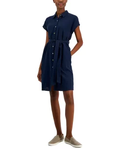 Style & Co Women's Cotton Crinkle Gauze Shirtdress, Created For Macy's -VINCE CAMUTO Shop 23159078 fpx