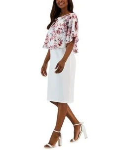 Connected Women's Swiss-Dot Cape Sheath Dress -VINCE CAMUTO Shop 23220739 fpx