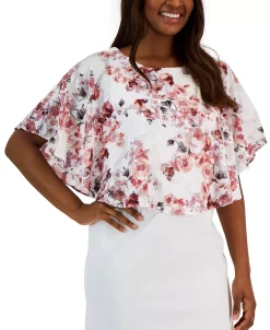 Connected Women's Swiss-Dot Cape Sheath Dress -VINCE CAMUTO Shop 23220740 fpx