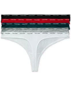 Calvin Klein Women's Signature Logo 5-Pk. Thong Underwear QD3712 -VINCE CAMUTO Shop 23233569 fpx