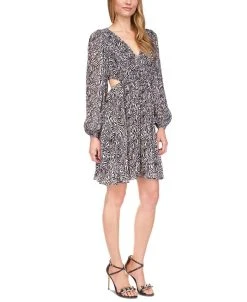 Michael Kors Women's Zebra-Print Cut-Out Dress