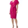 Adrianna Papell Flutter-Sleeve Sheath Dress