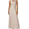 Adrianna Papell Women's Sequined Lace Boat-Neck Gown