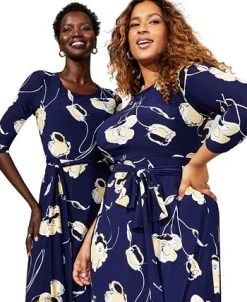 Kasper Plus Size Fit & Flare Boat-Neck Dress -VINCE CAMUTO Shop 23338367 fpx