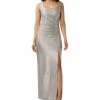 Adrianna Papell Women's Metallic Ruched Square-Neck Gown