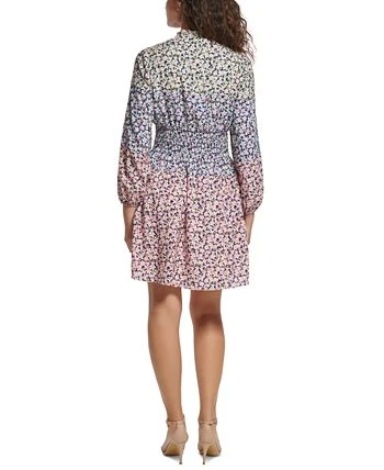 Vince Camuto Women's Mixed-Print Smocked-Waist Dress 2 Vince Camuto Women's Mixed-Print Smocked-Waist Dress - Image 2