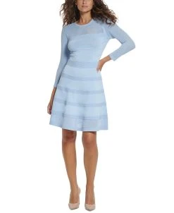 Vince Camuto Women's Pointelle-Trimmed Knit Dress