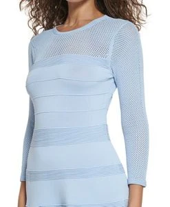 Vince Camuto Women's Pointelle-Trimmed Knit Dress -VINCE CAMUTO Shop 23360802 fpx