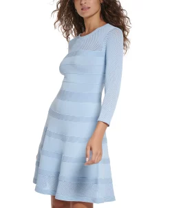 Vince Camuto Women's Pointelle-Trimmed Knit Dress -VINCE CAMUTO Shop 23360803 fpx