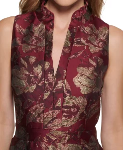 Vince Camuto Women's Jacquard Ruffled-Neck Fit & Flare Dress 8 Vince Camuto Women's Jacquard Ruffled-Neck Fit & Flare Dress -VINCE CAMUTO Shop 23387962 fpx