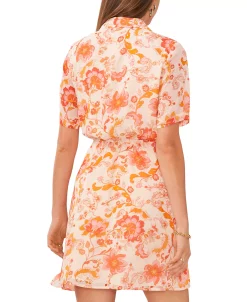 Vince Camuto Women's Printed Spread-Collar Wrap Dress -VINCE CAMUTO Shop 23441146 fpx