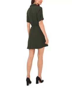 Vince Camuto Women's Collared V-neck Short Sleeve Wrap Dress -VINCE CAMUTO Shop 23446201 fpx