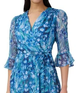 Adrianna Papell Floral-Print Wrap-Style Cocktail Dress -VINCE CAMUTO Shop 23531220 fpx