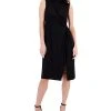 Anne Klein Women's Harmony Mock Neck Sleeveless Sheath Dress