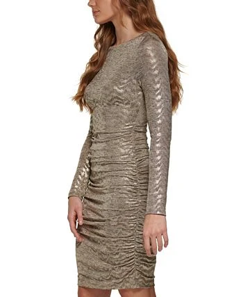 Vince Camuto Women's Long-Sleeve Bodycon Ruched Dress 3 Vince Camuto Women's Long-Sleeve Bodycon Ruched Dress - Image 3